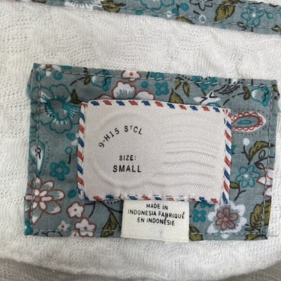 Anthropologie Postmark Ivory Textured Peplum Textured Tank Top Size Small - Picture 4 of 6